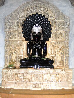 Lodhruva temple sculpture of Parshvanath Bhagwan in classical Jain tradition